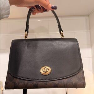 Elegant Black and Brown Handbag